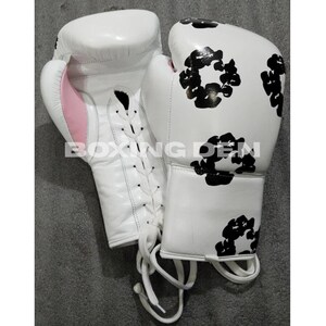 Boxing Gloves, Winning Boxing Gloves, Grants Boxing Gloves, White Winning Boxing Gloves, Boxing Gloves White, White Sparring Kit, Boxing Kit, Real Leather Gloves, Genuine Leather Gloves, Cowhide leather Gloves, Denim Tears Boxing Gloves,