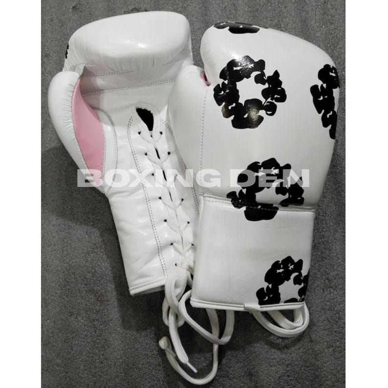 Boxing Gloves, Winning Boxing Gloves, Grants Boxing Gloves, White Winning Boxing Gloves, Boxing Gloves White, White Sparring Kit, Boxing Kit, Real Leather Gloves, Genuine Leather Gloves, Cowhide leather Gloves, Denim Tears Boxing Gloves,
