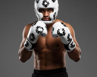 Handgefertigte Boxhandschuhe aus Rindsleder, Denim Tears Inspiriert Sparring Set