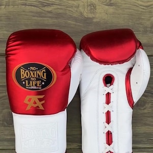 Handmade Cowhide Leather Boxing Gloves, Custom No Boxing No Life Boxing Glove,Personliazed Thanksgiving Gift For Him, Brithday Gifts For him