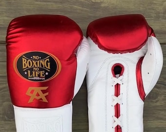 Handmade Cowhide Leather Boxing Gloves, Custom No Boxing No Life Boxing Glove,Personliazed Thanksgiving Gift For Him, Brithday Gifts For him