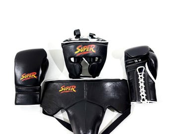 Personalisierte Boxhandschuhe Name & Logo | Handgefertigte Trainingshandschuhe aus Leder | Kämpfer Geschenk | Gym Handschuhe | Personalisierte Martial Arts Ausrüstung