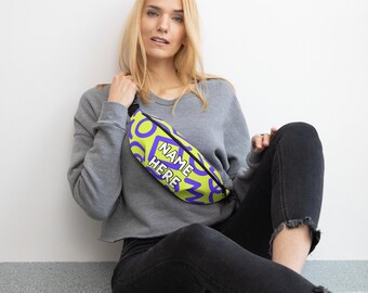 Aangepaste naam retro jaren 80 jaren 90 heuptasje, gepersonaliseerde vintage heuptas, Y2k Vibes tas, jaren 90 themapakket, nostalgische kunst, Old Y2k Vibes Carryall