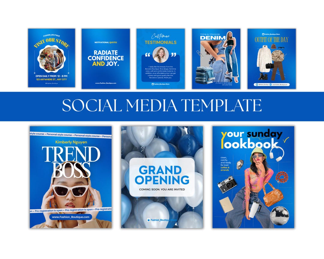 Editable Fashion Instagram Templates | Social Media Canva Designs for ...
