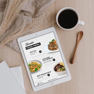 Plantilla de menú de comida moderna, plantilla de menú de restaurante, plantilla de menú de restaurante, plantilla de menú de comida simple, descarga instantánea