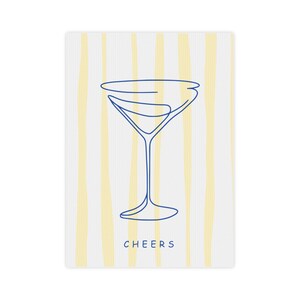 Canvas Photo Tile - Martini Cheers Bar Cart Decor Wall Art, Home Bar Sign, Kitchen Canvas Print, Cocktail Lover Gift, Happy Hour Decor