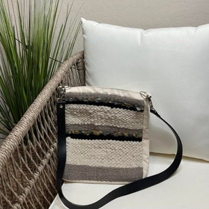 Handwoven tote for women, Taupe Handwoven Handbag, Artisan Hand Woven Bag, handwoven boho bag, Handmade Cloth Purse, handwoven crossbody bag