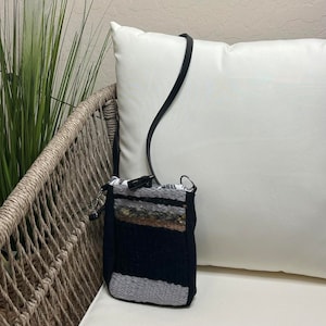 Handwoven tote for women, Black Handwoven Handbag, Artisan Hand Woven Bag, handwoven boho bag, Handmade Cloth Purse, handwoven crossbody bag