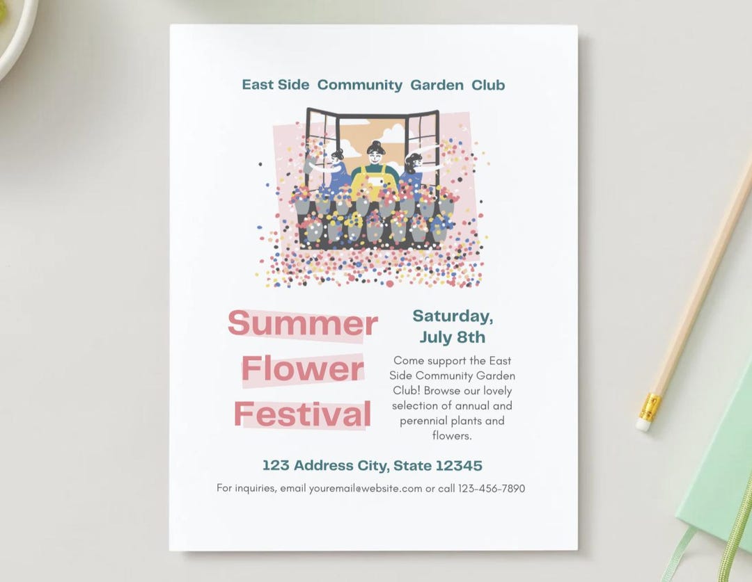 Editable Flower Sale Flyer Template | Fundraising Event Invite | Plant ...