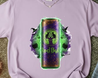 Halloween Energy Drink Can PNG | Spooky Potion Red Bull Inspired Digital Design | Witchy Sublimation Clipart Retroful Red Bull