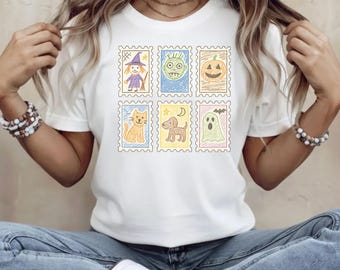 Kid Drawn Halloween Stamp PNG Set, Cute Crayon Halloween Clipart, Spooky Digital Stickers, Fall Sublimation Art