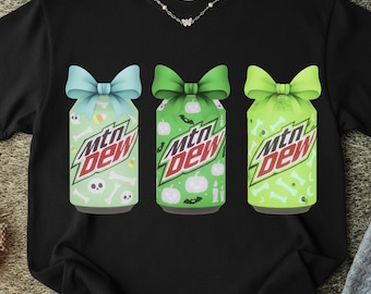 Halloween Mountain Dew Can 5 PNG Bundle | Spooky Soda Clipart Set | Kawaii Energy Drink Sublimation | Cute Halloween PNGs | Digital Download