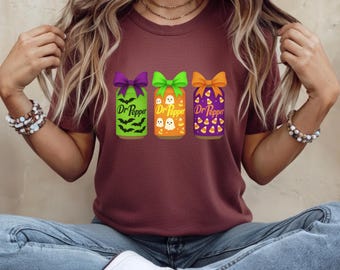 Halloween Dr Pepper PNG Coquette Digital Download | Soda Can Clipart with Bows Ghost Bats Candy Corn | 300 DPI Transparent 6250 x 6250 Retro