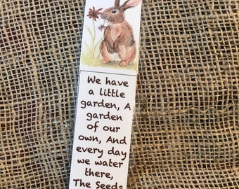 Bunny Bookmark with Beatrix Potter Saying