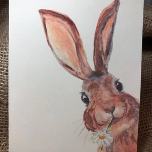 Inquisitive Bunny 4 x 6 Greeting Card From Original Watercolour Painting Easter Card image 4