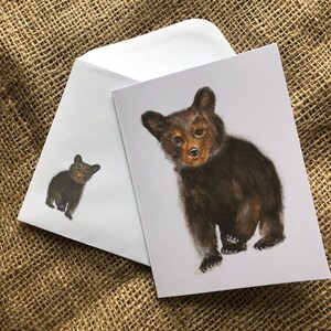 Carte de voeux pour ourson 10 x 15 cm - aquarelle originale, carte de tous les jours, carte de nouveau-né, carte d'ourson