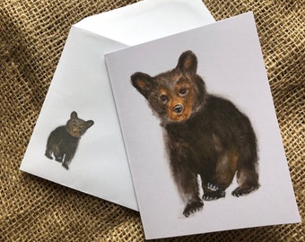 Bear Cub 4” x 6” Greeting Card - From Original Watercolour Painting, Everyday Card, New Baby Card, Bear Cub Card