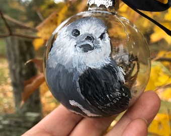 Glass Bulb Ornament - Canada Jay - Grey Jay - Whiskey Jack - Christmas Ornament