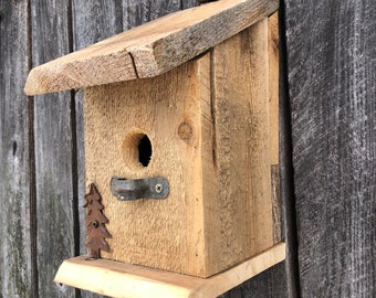 Cabin in the Woods  Birdhouse for Blue Birds, Chickadees, Nuthatches and Other Smaller Birds - Teachers, Mothers Day, or Fathers Day Present