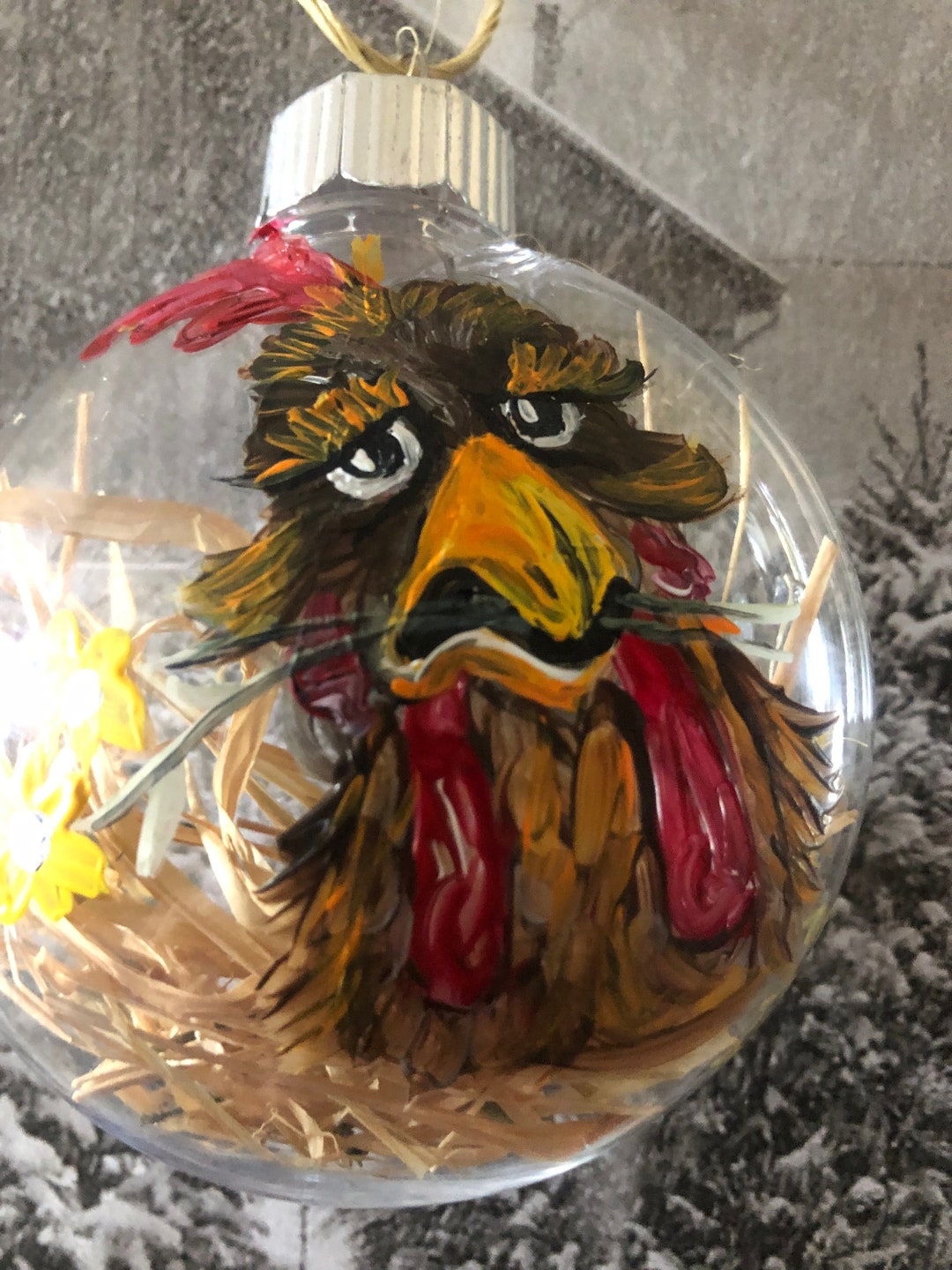 Farm Animals Christmas Decorations Chicken Etsy