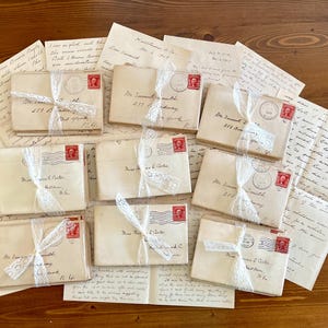 Cartas de amor manuscritas antiguas de 1907. Paquetes variados: 6 cartas con sobre
