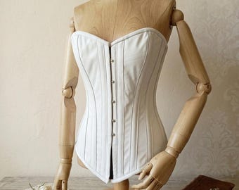 Handmade White Leather Overbust Corset – Bridal, Steampunk, Renaissance  Bodice