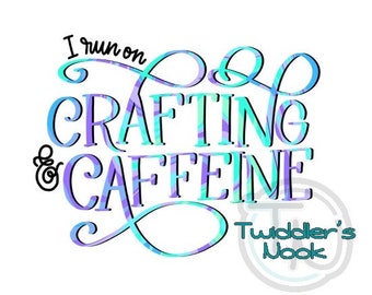 I Run on Crafting and Caffeine waterproof sticker