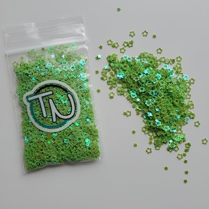Luscious Lime Confetti Stars Embellishment Mix