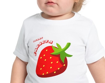 Camiseta de bebé con fresas, linda camiseta para bebé, conjunto de verano.