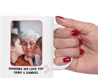 Custom Photo Mug for Grandma, Personalized mug, Customized photo mug, Custom Picture Mug, Mug with Grandma & Grandkids Picture
