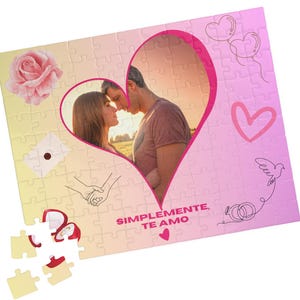 Simplemente TE AMO, Personalized Jigsaw Puzzle, Spanish Love Design, Couple Activity, Gift for Puzzle Enthusiasts, 110-Piece Puzzle