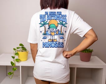 Camiseta gráfica de mimosas sin fondo: divertida camiseta retro para festivales