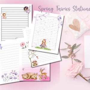Spring Fairies Stationery Set: Fairy Digital Paper  (Digital Download)