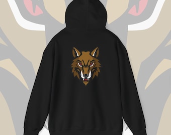 Alpha Wolf Face Logo Graphic Hoodie - Unisex Heavy Blend Sweatshirt für Komfort und Style