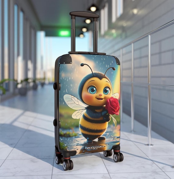 Cute Bee Kids Suitcas, Floral Love Carry-on Luggage