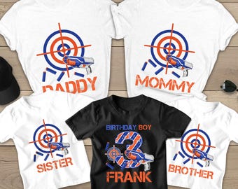 Dart Gun Birthday Shirt, Dart Theme Birthday Party, Family Birthday Shirt, Birthday Boy Shirt, Shooting Party Shirts