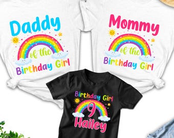 Rainbow Birthday Shirt Rainbow Birthday Shirt Matching Birthday Family Shirts Personalized Birthday Shirt Rainbow shirt Cute Pink Girl