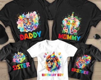 Party Animal Birthday Shirts: Safari Zoo Family Matching Tees