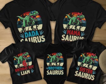 MamaSaurus/DadaSaurus Tees, Matching Family Dinosaur Birthday shirts, Kids Dino Tee, Mom/Dad Dino Tees, Mommy and Me Family Tees 1