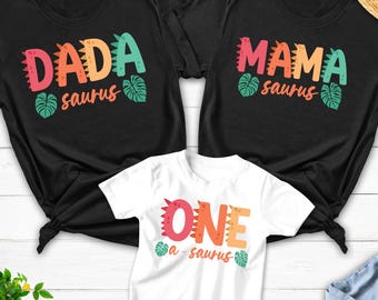 MamaSaurus/DadaSaurus Tees, Matching Family Dinosaur Birthday shirts, Kids Dino Tee, Mom/Dad Dino Tees, Mommy and Me Family Tees