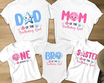 Mermaid Birthday Shirt, Mermaid Shirt, Matching Family Birthday Shirts, Birthday Girl Matching Shirts, Under The Sea Shirts, Party T-Shirt