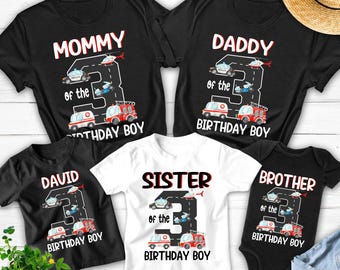 First Help Birthday shirt, First responders birthday shirts, Police kids birthday shirt, Fire truck birthday shirts, Birthday Boy T-shirts