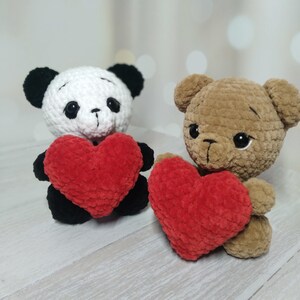 Plush Teddy Bear | Amigurumi Plushie Panda | Soft Crochet Stuffed Toy | Cute Stuffed Aminals | birthday gift | kids gift | baby shower gift