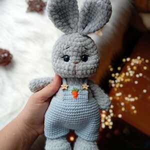 Cute Plush Crochet Bunny | Hand Knitted Crochet Amigurumi Plushie Toy | Soft Stuffed Animal | Baby Shower Gift | Soft Baby Toy | Christening