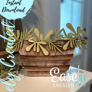 Korb Pflanzer Faux Greenery austauschbare Regalsitter saisonale Einsätze Sofortiger Download SVG Glowforge Laser bereit Datei