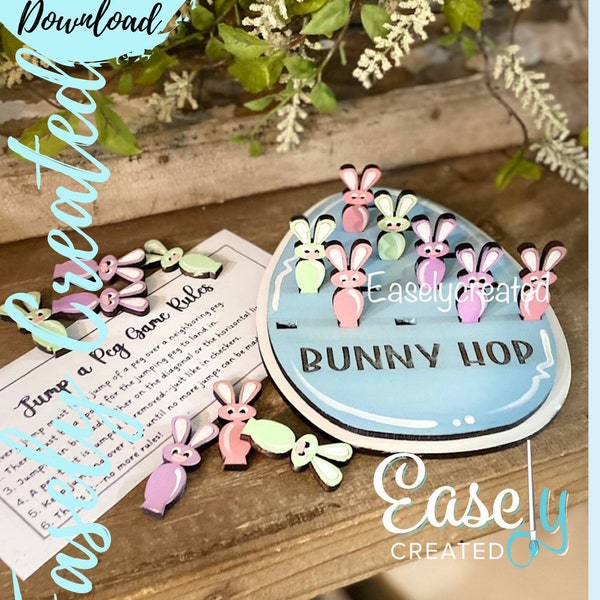 Jump a Peg wooden Game Kids Easter Bunny Hop Game  SVG  Holiday Seasonal Glowforge SVG