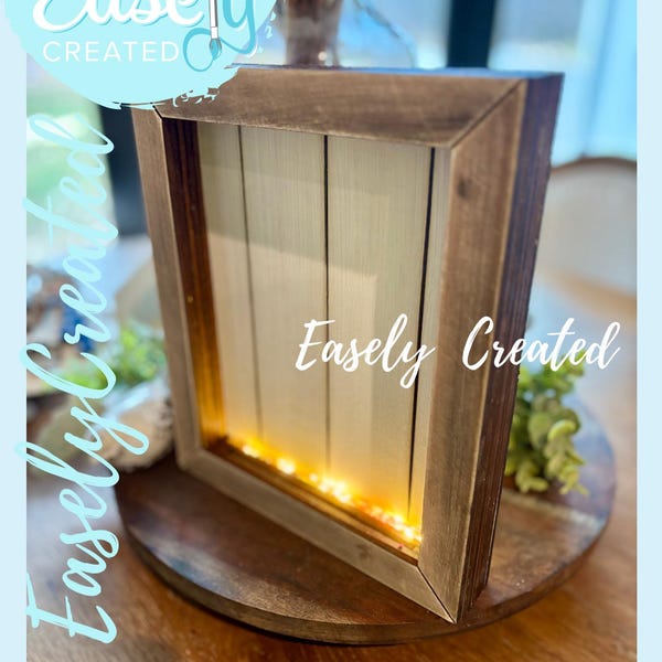 Shadow Box© Display Sign Interchangeable Design Standing Shelf Sitter SVG Instant Digital Download Glowforge Laser Ready