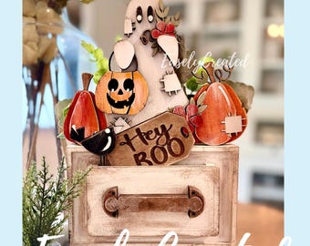 "Nur Einfügen ""Hey Boo Geist mit Kürbisse Krähe"" für Vintage Box© Hutch Schubladenschrank veränderbar Shelf Sitter SVG Sofortiger digitaler Download."