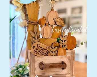 INSERISCI solo "Simply Autumn" per Vintage Box© Mobile con cassetto e ripiano modificabile SVG Download digitale istantaneo