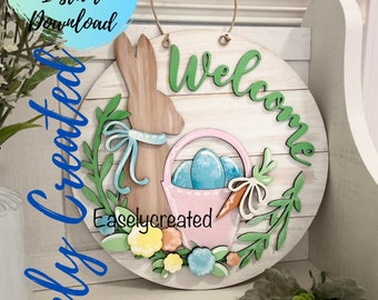 Easter Door Hanger Sign SVG File  - 15" Shiplap Bunny door hanger Sign SVG Welcome Sign SVG buny svg Every Bunny Welcome Door Hanger